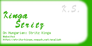 kinga stritz business card